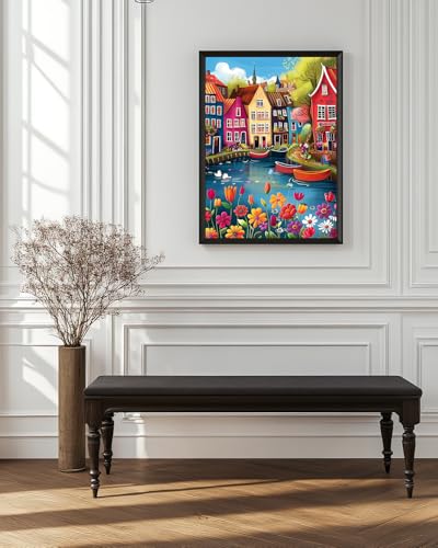 Cottage Diamond Art Kits for Adults, Landscape Diamond Art 12X16 Inch - color: Landscape 08
