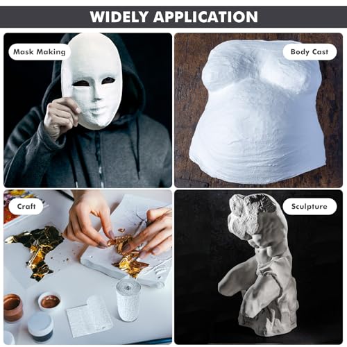 Preboun 50 Pack Plaster Cloth Gauze Bulk for Craft Art, 6 Inch x 180 Inch | Ideal Paper Mache Belly Casting Mask Making, Plaster Strips School Classroom Back to School Art Projects - size: 6 Inch X 180 Inch