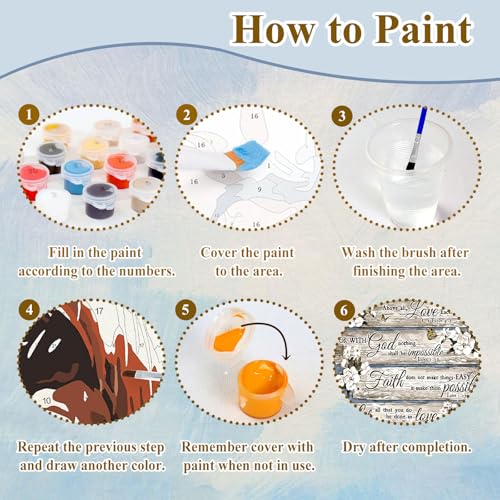 Christian Paint by Number for Adults, Paint by Numbers Kit for Adults 16x20 - color: Christian