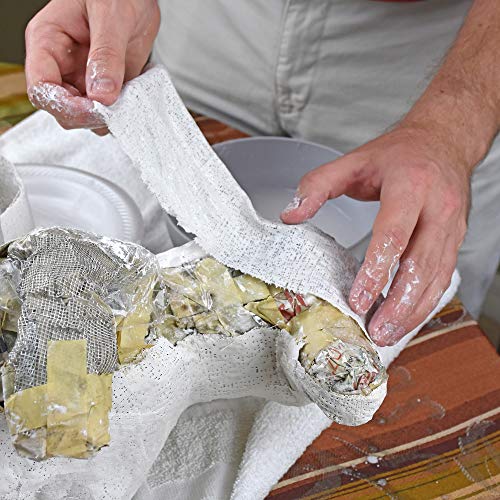 Activa Rigid Wrap Plaster of Paris Cloth, 4-in x 180-in | Ideal Sculpting Medium for Arts & Crafts | Easy to use just dip in water, extra creamy for a smooth finish, cuts with scissors, dries hard in 5 minutes, paintable - size: 4 X 180 inches