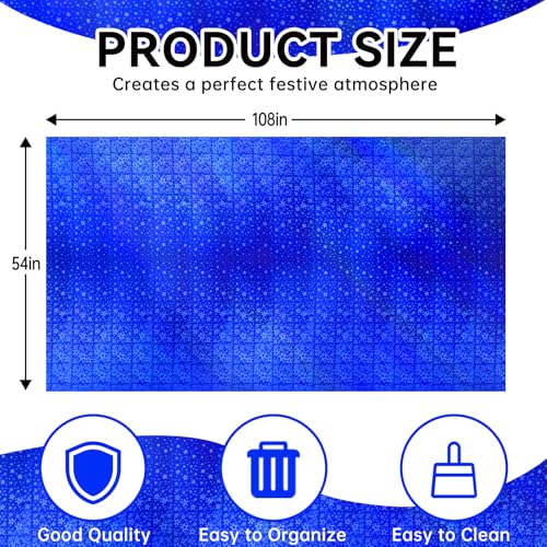4 Pack Iridescent Blue Plastic Tablecloths Laser Table Covers Shiny Holographic Foil Tablecloth Disposable Rectangle Table Covers for Birthday Wedding Christmas Holiday Party Decorations 54x108 Inch - color: Blue