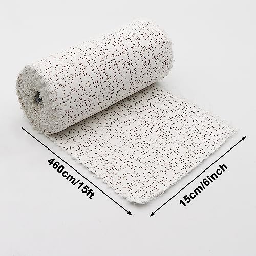 Plaster Cloth Bandages 3 Rolls White Plaster Cloth Gauze Bandage Rolls 6 Inch for Craft Belly Cast Mask Making Art Belly Casting