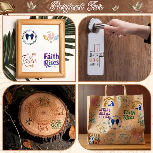 Marspark 72 Pcs Small Jesus Stencils for Crafts Reusable, 3 Inch - style: Jesus