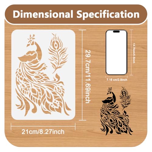 Peacock Animal DIY Painting Stencils for Wall Home Decor - style: Peacock