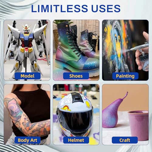 OPHIR 6X 0.35mm Dual Action Airbrush Gun Set for Body Art Painting | Includes 6 Siphon Feed Airbrushes, 5 Nylon Air Hoses, and Airbrush Holder For Crafts, Art, Model Hobby Painting, Artwork - color: 6x Siphon Feed Airbrush+5x Airbrush Hose+Holder