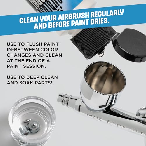 Medea Airbrush Cleaner 32 oz – Ready-to-Use Solution for Airbrushes, Paint Brushes & Artist Tools – For Acrylic, Oil & Water-Based Paints, Inks, Dyes, Watercolors and Gouache. Deep Cleans & Flushes - size: 32 Fl Oz (Pack of 1)