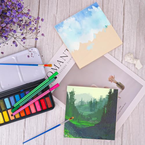 26 Pack Unfinished Wood Canvas Boards for Painting - 6 x 6 Inch Square Wooden Panels and Painting, DIY Handicrafts, Home Decoration(Thickness 0.98 inch)