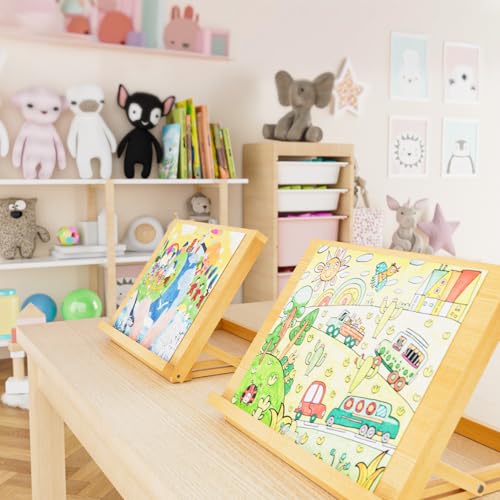 LUCYCAZ Tabletop Easel for Kids, Lightweight Art Easel for Painting | Beechwood Portable Easel Stand for Artists, Adjustable Angle Drawing and Sketching Board to Hold Book or Cookbook for Adults - style: Tabletop Easel