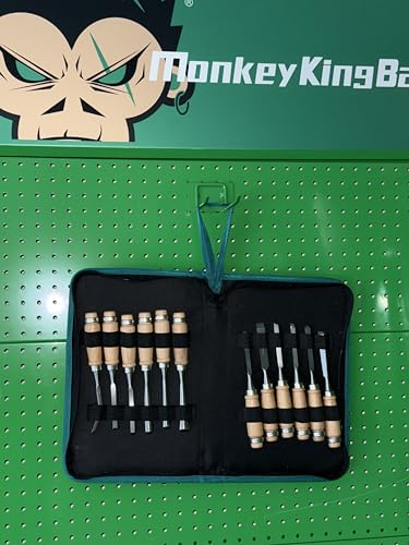 Monkey King Bar-12pcs Wood Carving Chisel Set- Sharp Woodworking Tools with Case Storage