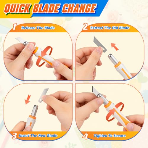 16PCS Exacto Knife Set, Craft Knife Kit, Hobby Knives for Crafting | 3 handles & 13 high carbon steel blades, exacto knives for precision cutting, carving, modeling, scrapbooking and DIY crafts