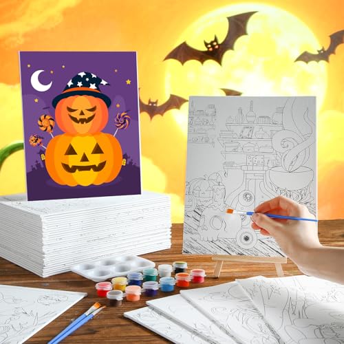 Harloon 36 Pcs Afro Queen Pre Drawn Canvas 8x10,Funny Halloween - style: Funny Halloween