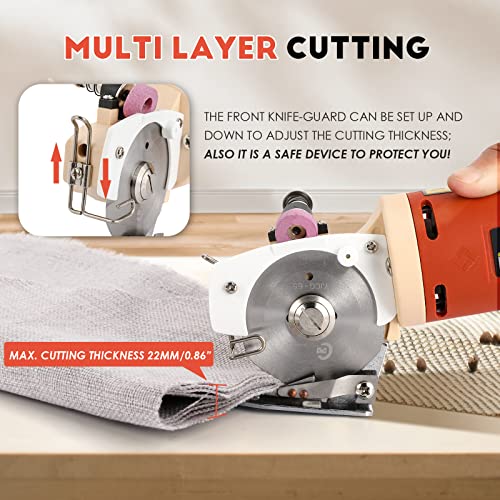 Electric Rotary Fabric Carpet Cutter Heavy Duty Multi-layer Fabric Scissors