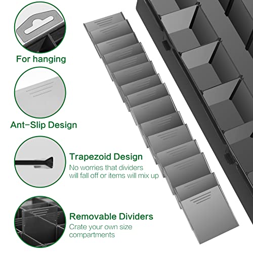 Gbivbe Large 24 Grids Plastic Organizer Box Adjustable Dividers,Clear Storage Box for Jewelry, Art DIY Crafts, Washi Tapes, Beads and Small Parts(Black,2Pack) - color: Black-2