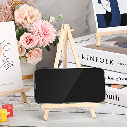 BBTO 30 Pack Wood Easels Tabletop Display Easels Art Craft Painting Easel Stand Wooden Triangle Painting Easel Arts Crafts Tripod Easels for Artist Adults Students