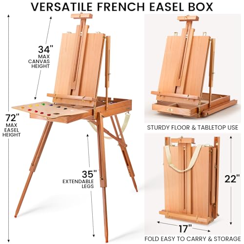 188Pcs All-in-One Art Painting Kit with French Easel, 96 Acrylic, Watercolor & Oil Paint Set, Complete Art Supplies Painting Set for Adults, Artists, Beginners