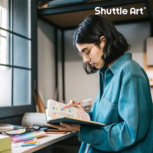 Shuttle Art Colored Pens, 22 Highlight Tone Colors Cute Journal Pens 0.6mm Fine Point Colored Gel Pens for Black Paper Adult Coloring Writing Drawing Journaling Note Taking School Office Home - color: 22 Highlight Tone