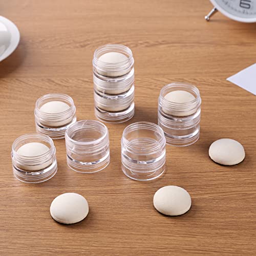 Mini Ink Blending Brushes Tools with Replacement Round Foams Refills Round Stackable Jars Storage Cases Set for Scrapbooking Painting Art Supplies Hand Tool Craft Cardmaking Drawing - color: 1 Tool+12 Domed Foams+10 Stackable Jars