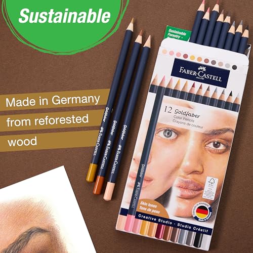 Faber-Castell Goldfaber Colored Pencils, Skin Tones, Break-Resistant