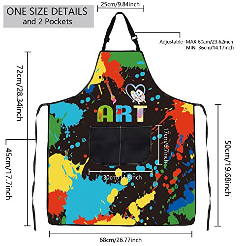 MBMSO Painting Artist Apron with Pockets Artist Painter Gifts Art Lover Gift for Art Teacher Student Painter Apron Waterproof - color: Love Art Apron-black