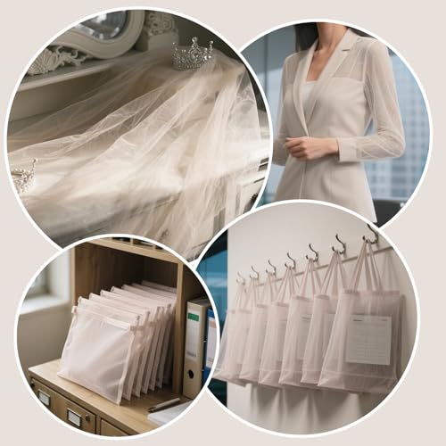 59" x 72"(2 Yards) White Mesh Fabric | Slightly Stretchy for Sewing Projects, Backpack Pocket and Straps, Netting Clothes and Shopping Bag - color: White