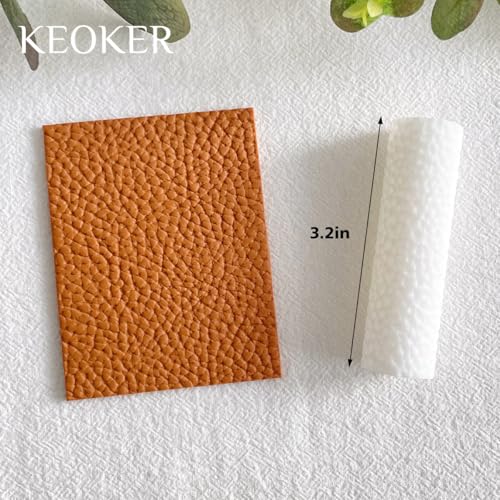 KEOKER Polymer Clay Leather Texture Roller, Leather Texture Roller for Polymer Clay, Polymer Clay Texture Roller, Like Polymer Clay Texture Sheets, Great Work with Polymer Clay Cutters - color: Litchi Grain