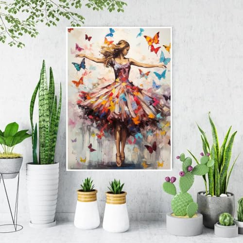 Square Diamond Painting Art Kits, Girl DIY Square Diamond Art Home Decor | Dancing Girl Square Diamond Painting Art Kits Crafts for Gem Art Dot Art for Adults Home Wall Decor for Teens Boys Girls12X16 - color: DP04633, size: Square diamond painting