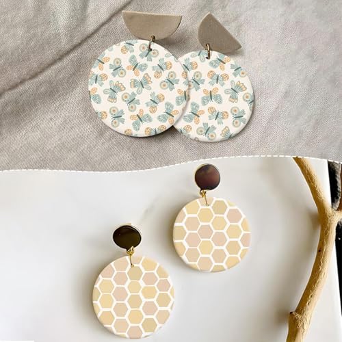 6Pcs Animal Transfer Paper for Polymer Clay, Ducks,Birds Mokey,Leopard Print Water Soluble Transfer Sheets for Polymer Clay, Polymer Clay Transfer Paper for DIY Art Jewelry Earrings Making 5.82X3.93in