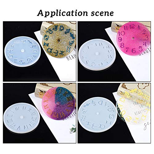OLYCRAFT 49Pc/Set Resin Clock Molds for Epoxy Resins Casting DIY Home Decor | Silicone Molds, Casting Mold, Roman Numerals Constellation Silicone Mold, Epoxy Clock Resin Molds Kit, DIY Jewelry Making