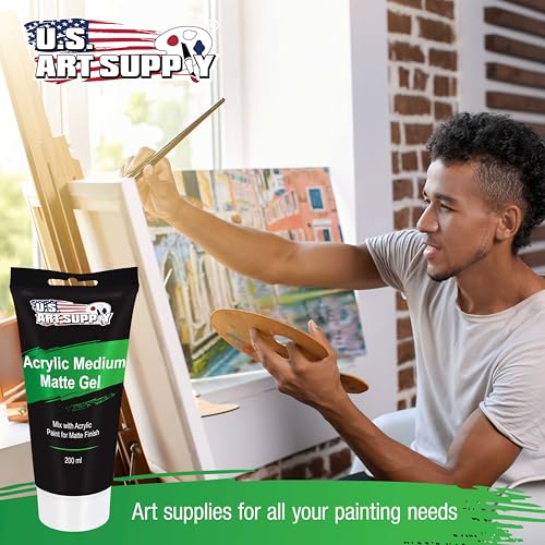 U.S. Art Supply Clear Acrylic Medium Matte Gel, 200ml - (6.7 Ounce) Tube - size: 6.76 Fl Oz (Pack of 1)