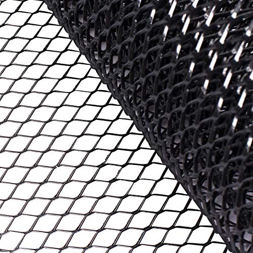 AggAuto Universal 40"x13" Car Grill Mesh 6x12mm Hexagon Hole Black | Aluminum Alloy Automotive Grille Insert Bumper, One of the Most Multifunctional Shape Grids 100x33cm - size: 6x12mm Hexagon - Black