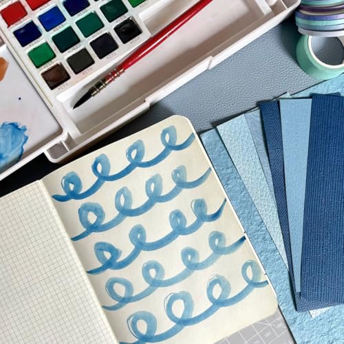 180 Sheet Textured Scrapbook Paper, Pale to Deep Color Schemes Mixed Handmade Craft Mulberry Special Paper for DIY Crafts, Junk Journal, Collage, Ephemera, Aged Backgrounds & Mixed Themes (5x3.5inch)
