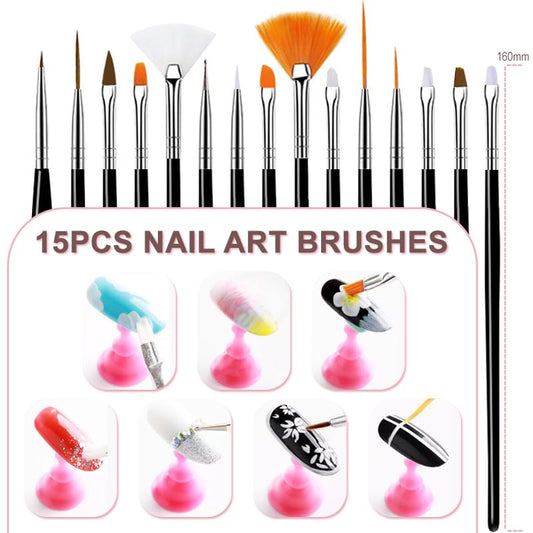 29Pcs Nail Art Brushes Tools Set Dotting Tools for Gel Polish - color: Multicolor (29Pcs)