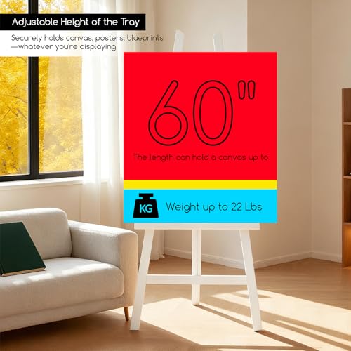 MEEDEN Art Easel Stand for Display: Adjustable Wooden Stands for Sign - A Frame Painting Easel for Canvas up to 60" for Artist Adults Drawing Picture Poster - White - color: White, size: Medium