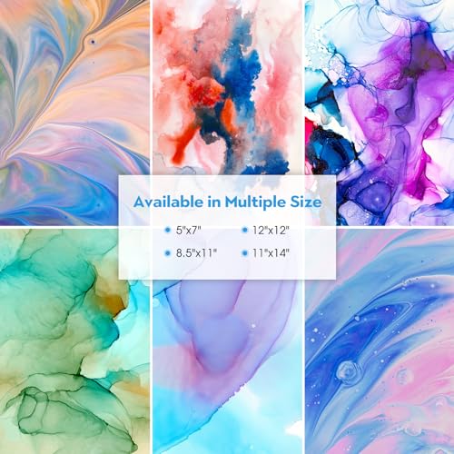 25 Sheets 5X7 Heavy Weight Alcohol Ink Paper 300gsm Water Color Synthetic Paper 110Lb Tear Resistant for Alcohol Inks, Acrylic Paints, Practise Drawing Paper