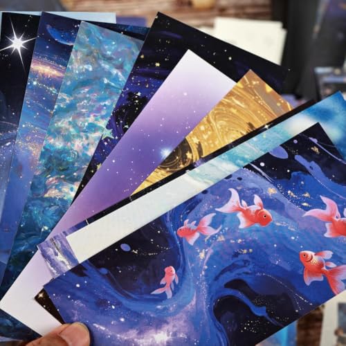 Diuhofart Star Trails Scrapbooking Kit, 128 Pcs Journal Set | Includes A6 notebook, galaxy papers, PET stickers, washi tape and ephemera for celestial journals, cards and memory books. - color: Star Trails Postman