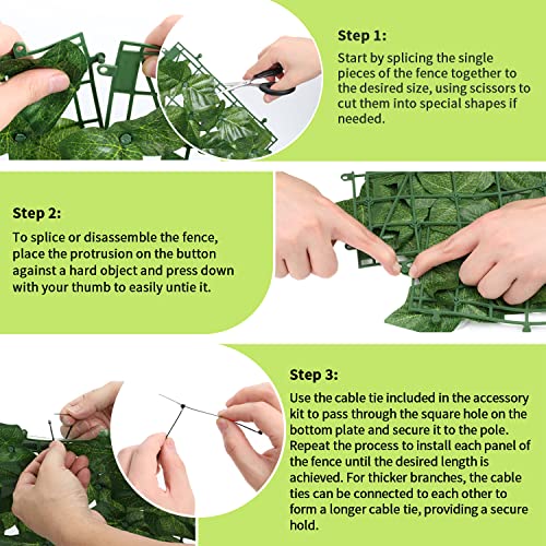 Artificial Ivy Privacy Fence Screen, 39.4x157.5 In Inch Artificial Faux Ivy Hedge, Expandable Faux Privacy Fence with 80 pcs Zip Ties, Decoration for Outdoor Garden, Color printing sweet potato leaves - size: 39.4x157.5 in(Type 2)