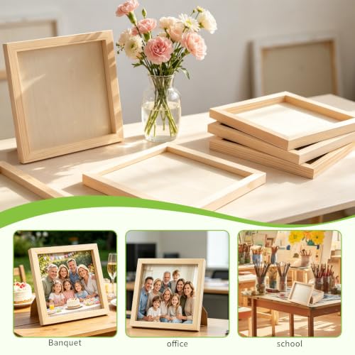 FSWCCK 5 Pack 9 x 9 inch Wood Panel Boards, Unfinished Wood Canvas Panels for Crafts, Painting Canvas, DIY Art Projects, Pouring, Arts Use with Oils, Acrylics - size: 9"X 9" 5 Pack