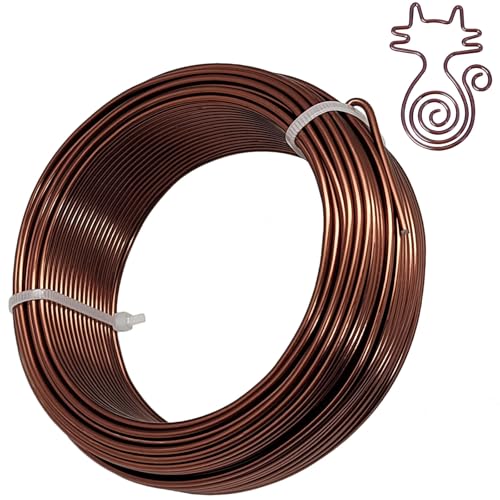 12 Gauge Aluminum Wire, 105 Feet 2mm Bendable Metal Craft Wire for Sculpting, Armature, Jewelry Making, Floral Making, Doll Making, Modelling, Crafting, Bonsai Training (Bronze) - color: Bronze