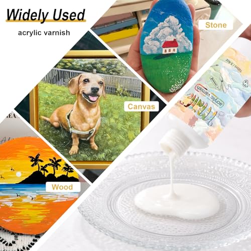 EIGTWEN Matte Varnish for Acrylic Painting, 200ml Clear Acrylic Varnish | Acrylic Paint Sealer, Clear Acrylic Paint, Prevents Yellowing, Maintains Long-Lasting Color - size: matte
