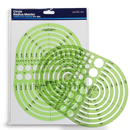 2 Pack Pacific Arc Circles Radius Master Template Guide, from 1/2 Inch to 3 3/4 Inch Radius and 36 Perfect Circles from 3/64 to 1 Inches - style: Circle Radius - 2 Pack