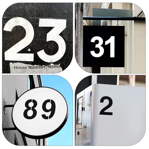 4 Inch Number Stencils, Plastic Number Stencil 0-9 Reusable House Numbers Stencil Curb Stencil Kit for Painting on Road, Wall, Wood, Mailbox, Cakes, Trucks(10 pcs)
