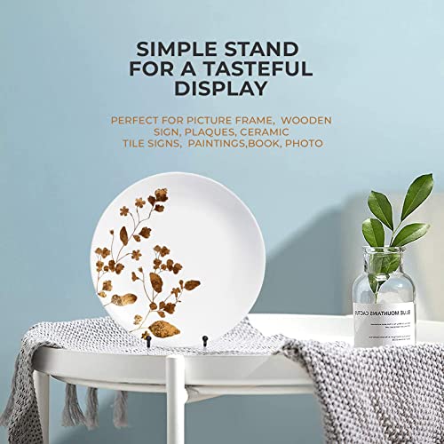 TR-LIFE 4 Pack 4.5 Inch Plate Stands for Display - Plate Holder Display Stand + Metal Frame Holder Stand for Picture, Decorative Plate, Book, Photo Easel (Black 4 Pack) - size: 4.5 Inch