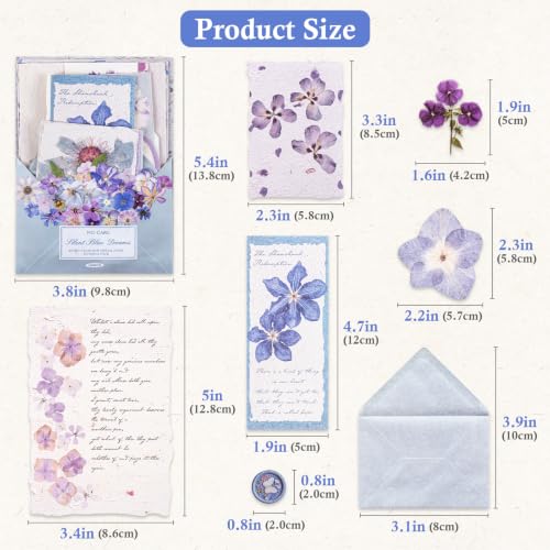 RISYPISY 100Pcs Floral Scrapbook Supplies Kit for Junk Journal - color: Blue