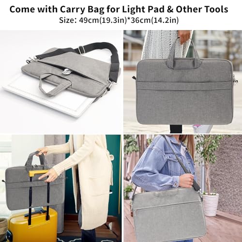 TOHETO A3 Light Board with Bag for Diamond Painting, Super Bright Magnetic Light Pad with Side Buttons, Lightbox for Tracing and Drawing, Corded Light Table for Sketching, Weeding Vinyl (White) - color: White, size: A3 with Bag