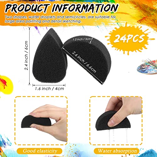 24 Pcs Face Paint Sponge Petal Oval Semicircular for Halloween Kids Adults | 2 Styles, Halloween Role Play, Highly Elastic and Absorbent, Clean Repeatedly, Improve Painting and Skills Imagination
