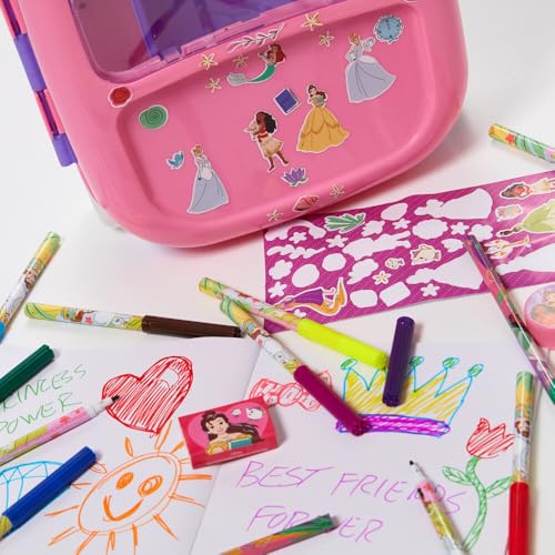 Disney Princess Color and Roll Activity Set with Carrying Case, Stickers, & Art Supplies - style: Disney Princess