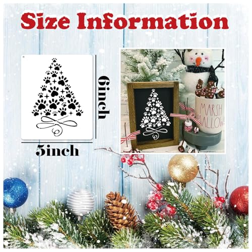 yhslmh Christmas Stencils for Painting on Wood Small Reusable Large Merry Christmas Tree Stencils for Crafts Door Hanger Home Canvas Wall Holiday (14Pcs Christmas), white - style: 14Pcs Christmas
