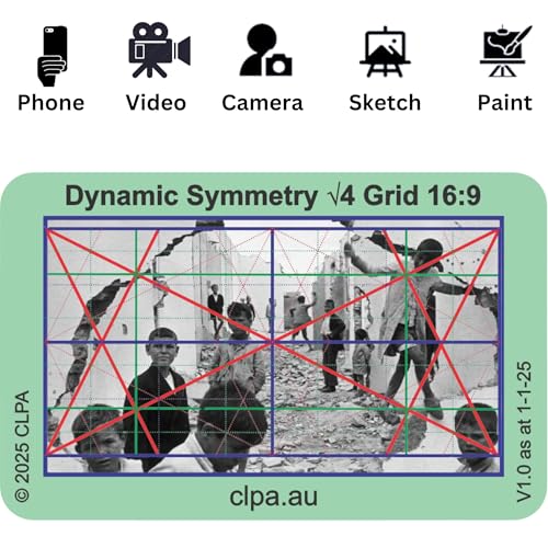 Dynamic Symmetry Root 4 Directors Viewfinder Card | Australian Designed and Made; Artist Viewfinder for Drawing and Photography; 3:2, 4:3 and 16:9 - size: Dynamic Symmetry Root 4