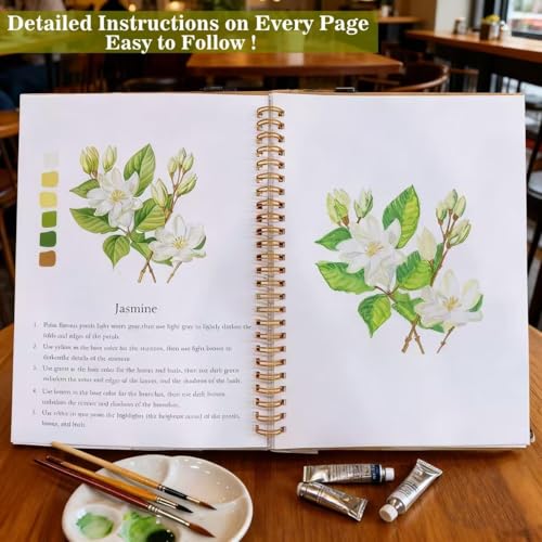 Watercolor Workbooks Coloring Book Beginner Friendly Painting Kit Easy Nature Scenes Paint Set Art Crafts for Creative Exploration Gift for Adults Teens - color: Christmas, size: Without Palette