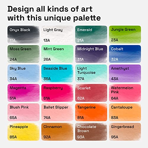 ARTISTRO 24 Watercolor Markers with Flexible Paint Brush Pens for Pros & Beginners - Consistent, Smooth, Bright, Washable, Non-Toxic, Ideal for Coloring, Calligraphy, & Manga - style: 24 Brush Tip